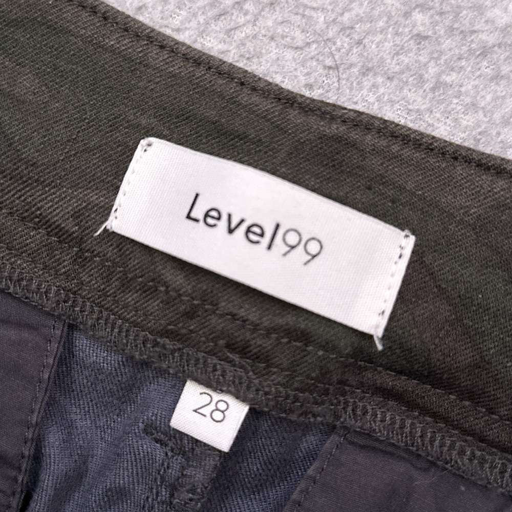 Level 99 Bette Seamed Trouser Size 28 Midnight Camo Belted High Rise Linen Blend - Picture 3 of 11